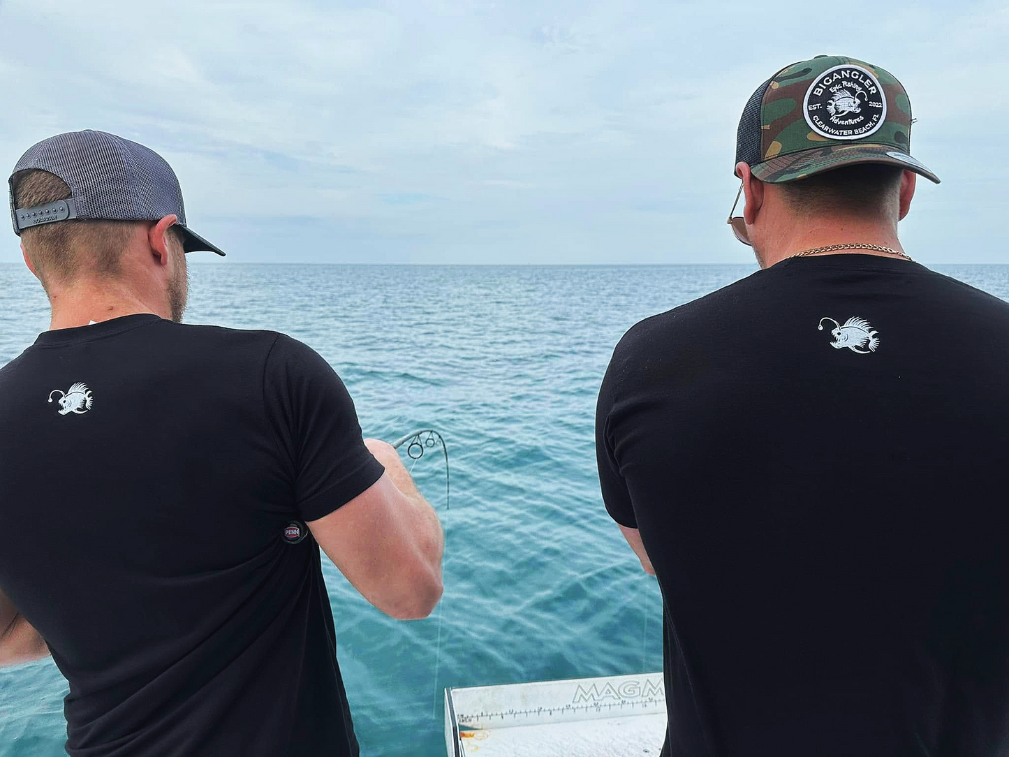BigAngler Green Camo / Black Mesh Hats (6-panel)