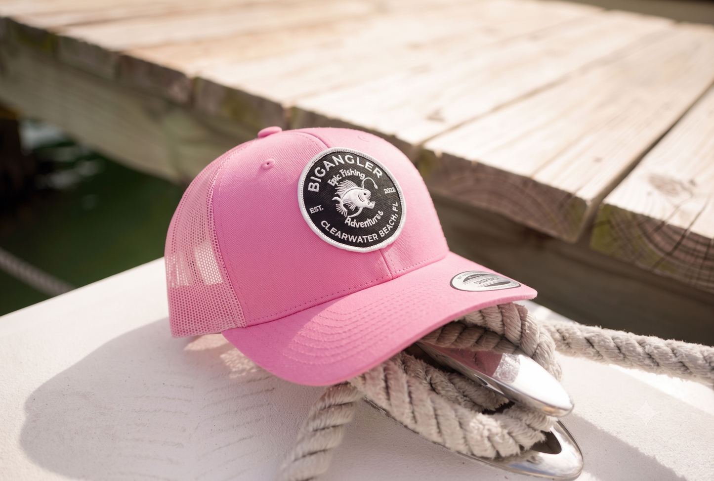 BigAngler Pink Mesh Hats (6-panel)