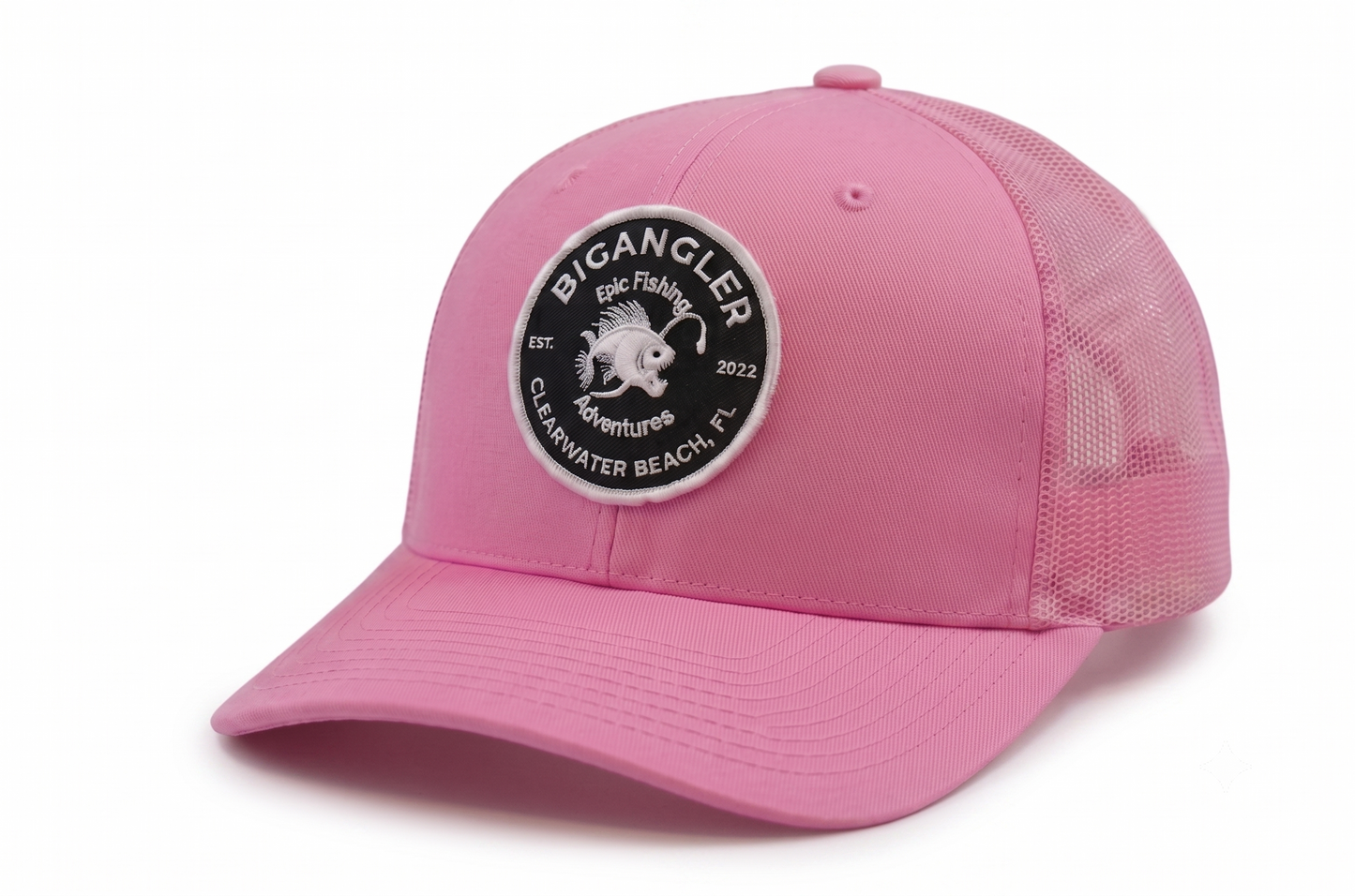 BigAngler Pink Mesh Hats (6-panel)
