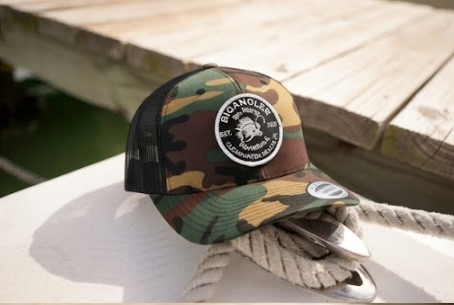 BigAngler Green Camo / Black Mesh Hats (6-panel)