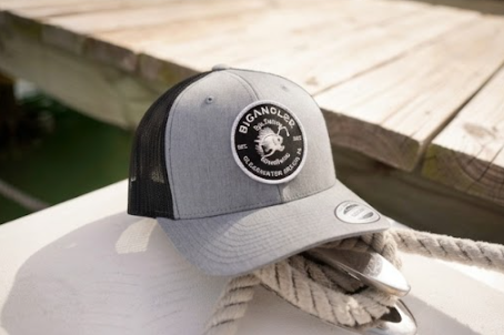 BigAngler Heather Gray / Black Mesh Hats (6-panel)